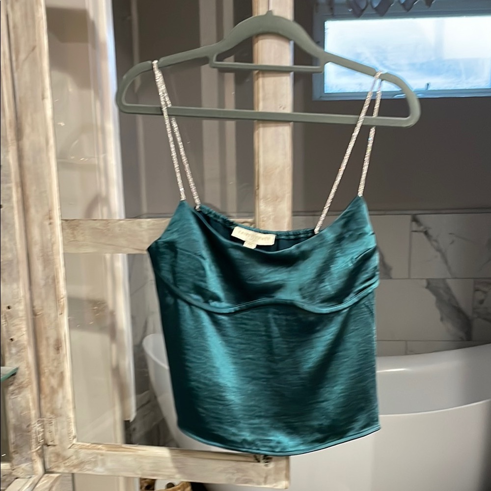 Emerald Green Satin Cami Top